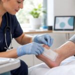 How often should a diabetic wound dressing be changed?