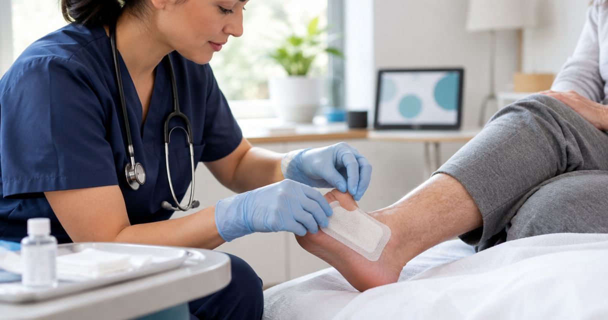 How often should a diabetic wound dressing be changed?